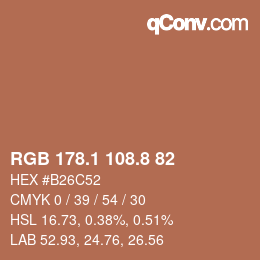 Color code: RGB 178.1 108.8 82 | qconv.com
