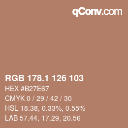 カラーコード: RGB 178.1 126 103 | qconv.com