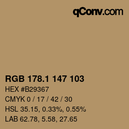 カラーコード: RGB 178.1 147 103 | qconv.com