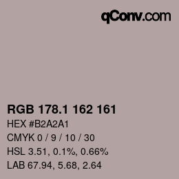 Color code: RGB 178.1 162 161 | qconv.com