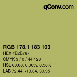カラーコード: RGB 178.1 183 103 | qconv.com