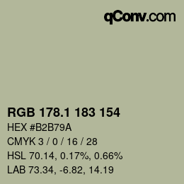Color code: RGB 178.1 183 154 | qconv.com