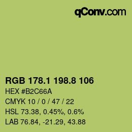 カラーコード: RGB 178.1 198.8 106 | qconv.com