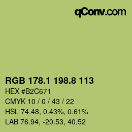 Color code: RGB 178.1 198.8 113 | qconv.com