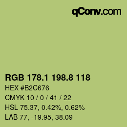 Color code: RGB 178.1 198.8 118 | qconv.com