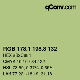 Color code: RGB 178.1 198.8 132 | qconv.com