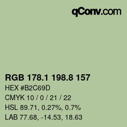 Color code: RGB 178.1 198.8 157 | qconv.com
