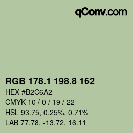 Color code: RGB 178.1 198.8 162 | qconv.com