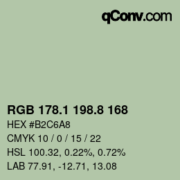 Color code: RGB 178.1 198.8 168 | qconv.com