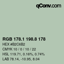 Color code: RGB 178.1 198.8 178 | qconv.com