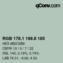 Color code: RGB 178.1 198.8 185 | qconv.com