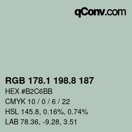 Color code: RGB 178.1 198.8 187 | qconv.com