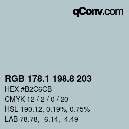 Color code: RGB 178.1 198.8 203 | qconv.com