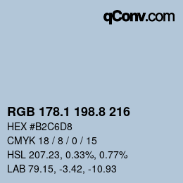Color code: RGB 178.1 198.8 216 | qconv.com