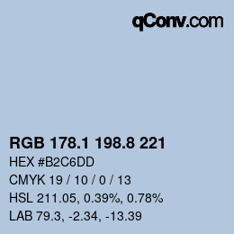 Color code: RGB 178.1 198.8 221 | qconv.com