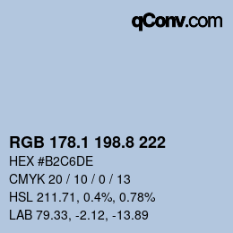 Color code: RGB 178.1 198.8 222 | qconv.com