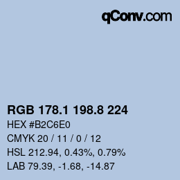 Color code: RGB 178.1 198.8 224 | qconv.com