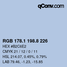 Color code: RGB 178.1 198.8 226 | qconv.com
