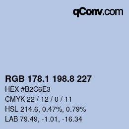 Color code: RGB 178.1 198.8 227 | qconv.com