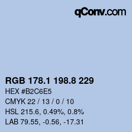 Color code: RGB 178.1 198.8 229 | qconv.com