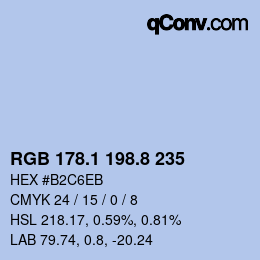 Color code: RGB 178.1 198.8 235 | qconv.com