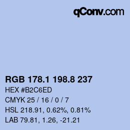 Color code: RGB 178.1 198.8 237 | qconv.com