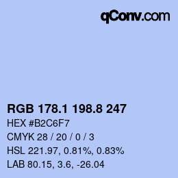 Color code: RGB 178.1 198.8 247 | qconv.com