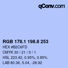 Color code: RGB 178.1 198.8 253 | qconv.com