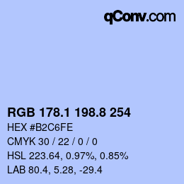 Color code: RGB 178.1 198.8 254 | qconv.com