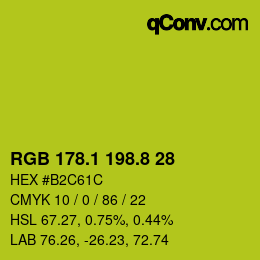 カラーコード: RGB 178.1 198.8 28 | qconv.com
