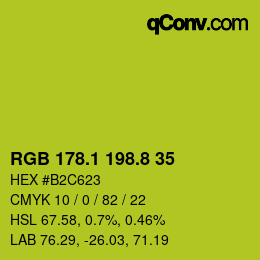 カラーコード: RGB 178.1 198.8 35 | qconv.com