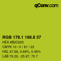 カラーコード: RGB 178.1 198.8 37 | qconv.com