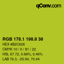 カラーコード: RGB 178.1 198.8 38 | qconv.com