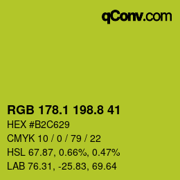 カラーコード: RGB 178.1 198.8 41 | qconv.com