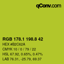 カラーコード: RGB 178.1 198.8 42 | qconv.com