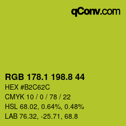 カラーコード: RGB 178.1 198.8 44 | qconv.com