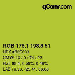 カラーコード: RGB 178.1 198.8 51 | qconv.com