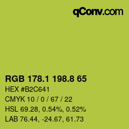 カラーコード: RGB 178.1 198.8 65 | qconv.com