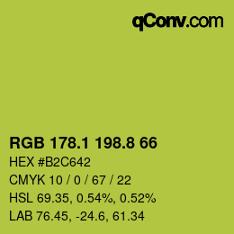 カラーコード: RGB 178.1 198.8 66 | qconv.com