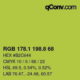 カラーコード: RGB 178.1 198.8 68 | qconv.com