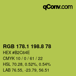 カラーコード: RGB 178.1 198.8 78 | qconv.com