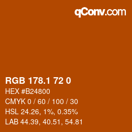 カラーコード: RGB 178.1 72 0 | qconv.com