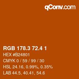 カラーコード: RGB 178.3 72.4 1 | qconv.com