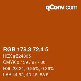 カラーコード: RGB 178.3 72.4 5 | qconv.com