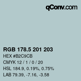 Color code: RGB 178.5 201 203 | qconv.com