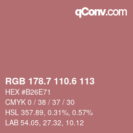カラーコード: RGB 178.7 110.6 113 | qconv.com