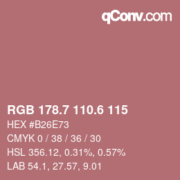 カラーコード: RGB 178.7 110.6 115 | qconv.com