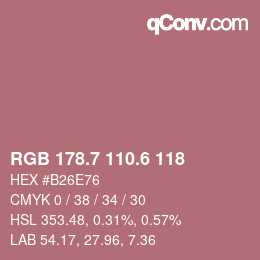 カラーコード: RGB 178.7 110.6 118 | qconv.com