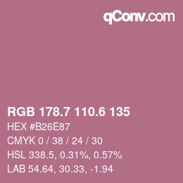 カラーコード: RGB 178.7 110.6 135 | qconv.com