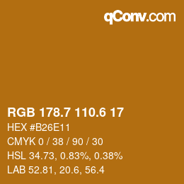 カラーコード: RGB 178.7 110.6 17 | qconv.com